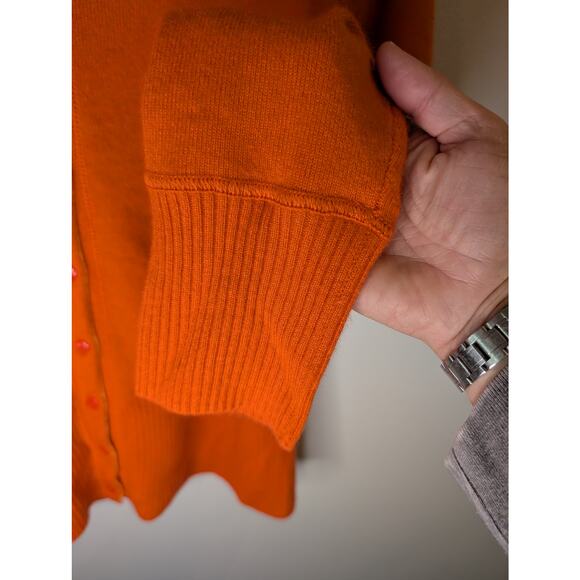GRAYSON & DUNN Orange Cashmere Cardigan Size L Womens Button Front Sweater - Picture 3 of 8